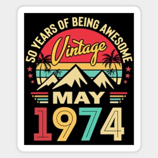 50 Years Old Vintage Legends Born May 1974 50th Birthday Magnet